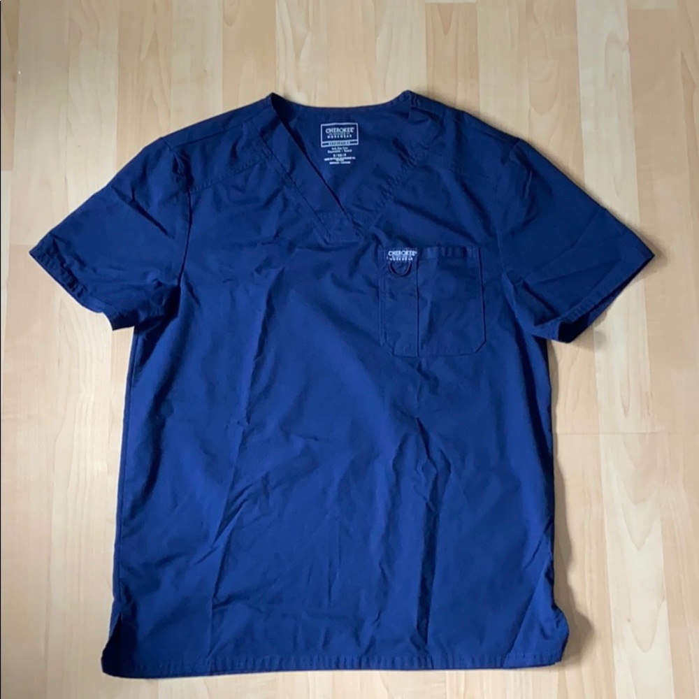 Cherokee Workwear Revolution Navy Scrub Top